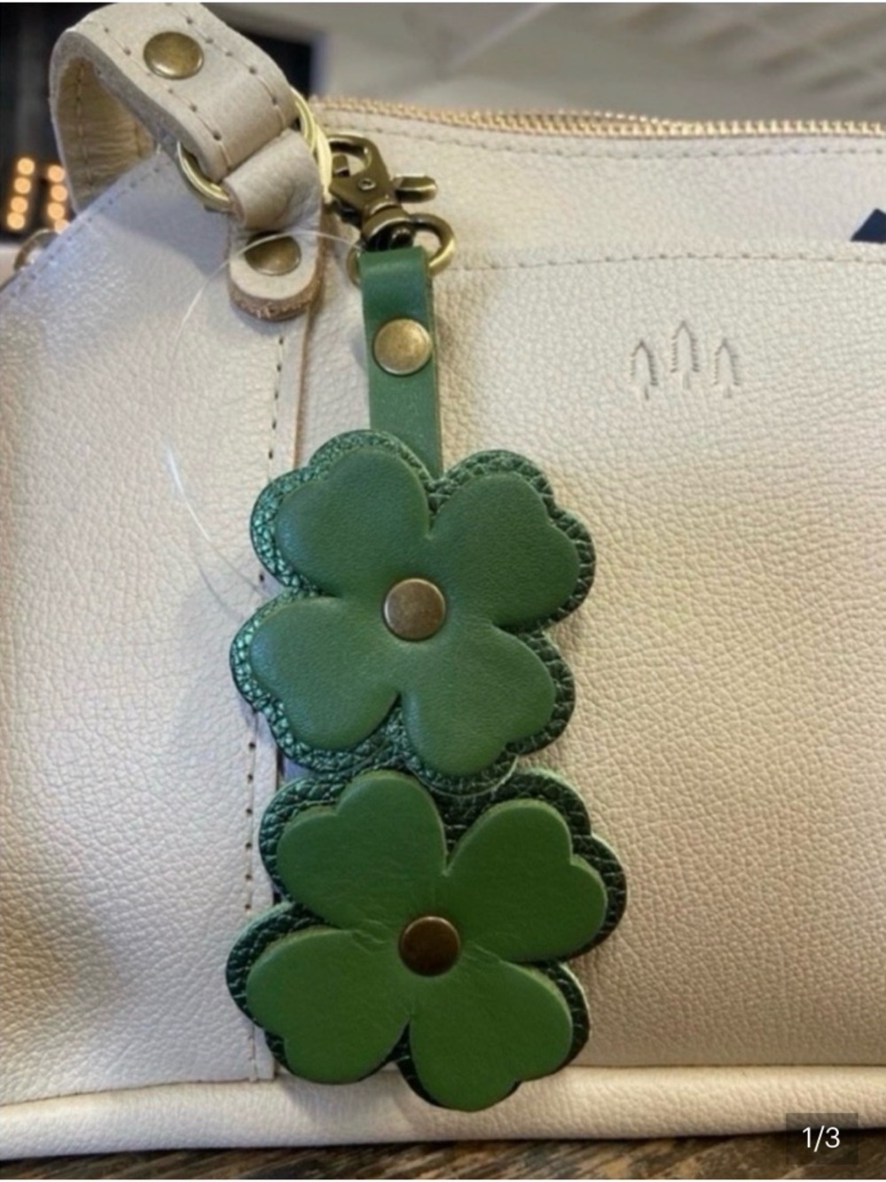 Portland Leather Four Leaf Clover Bag Charm Bag Flair Charm Bag Accent